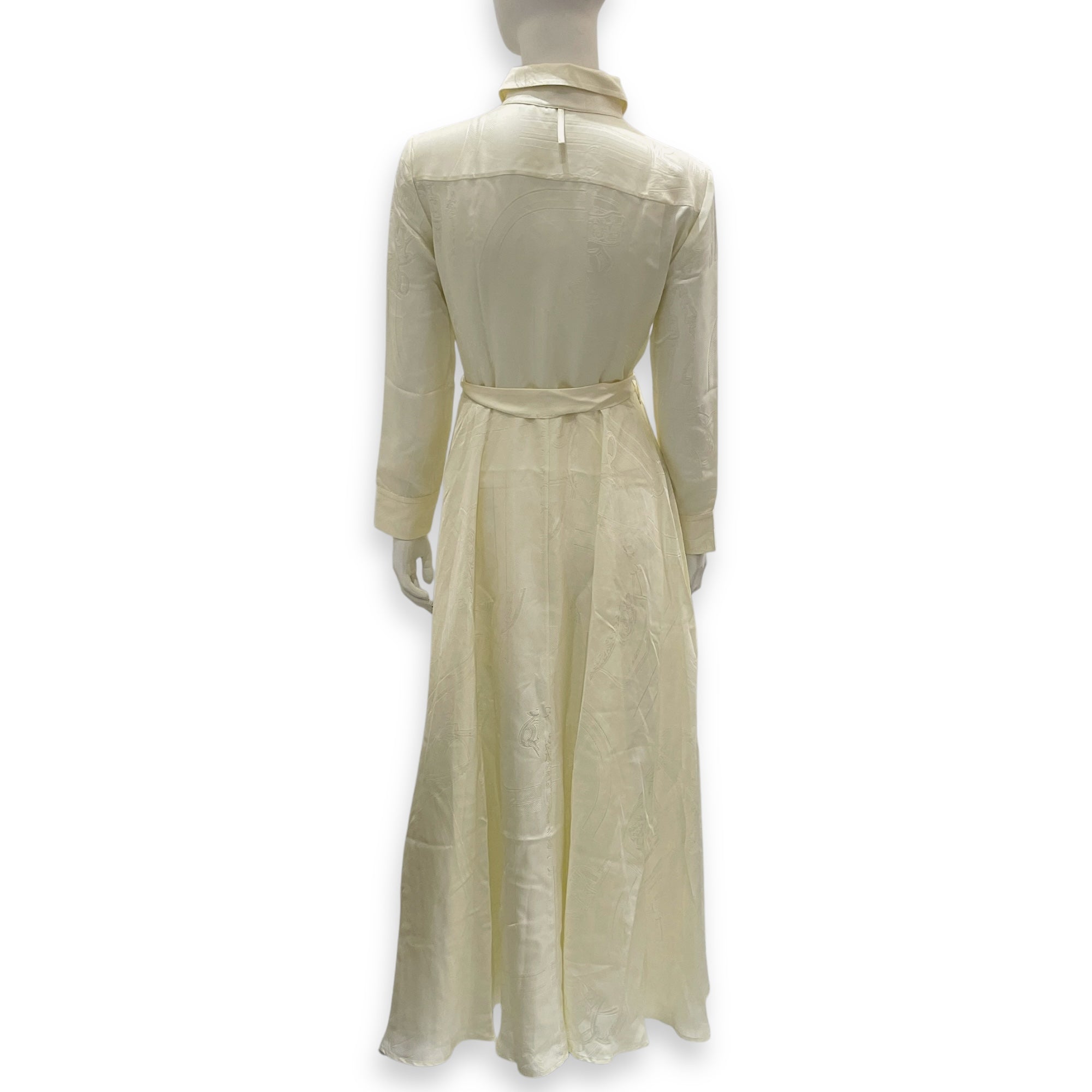 Jacquard en Desordre 34 Blanc Casse Long Shirt Dress
