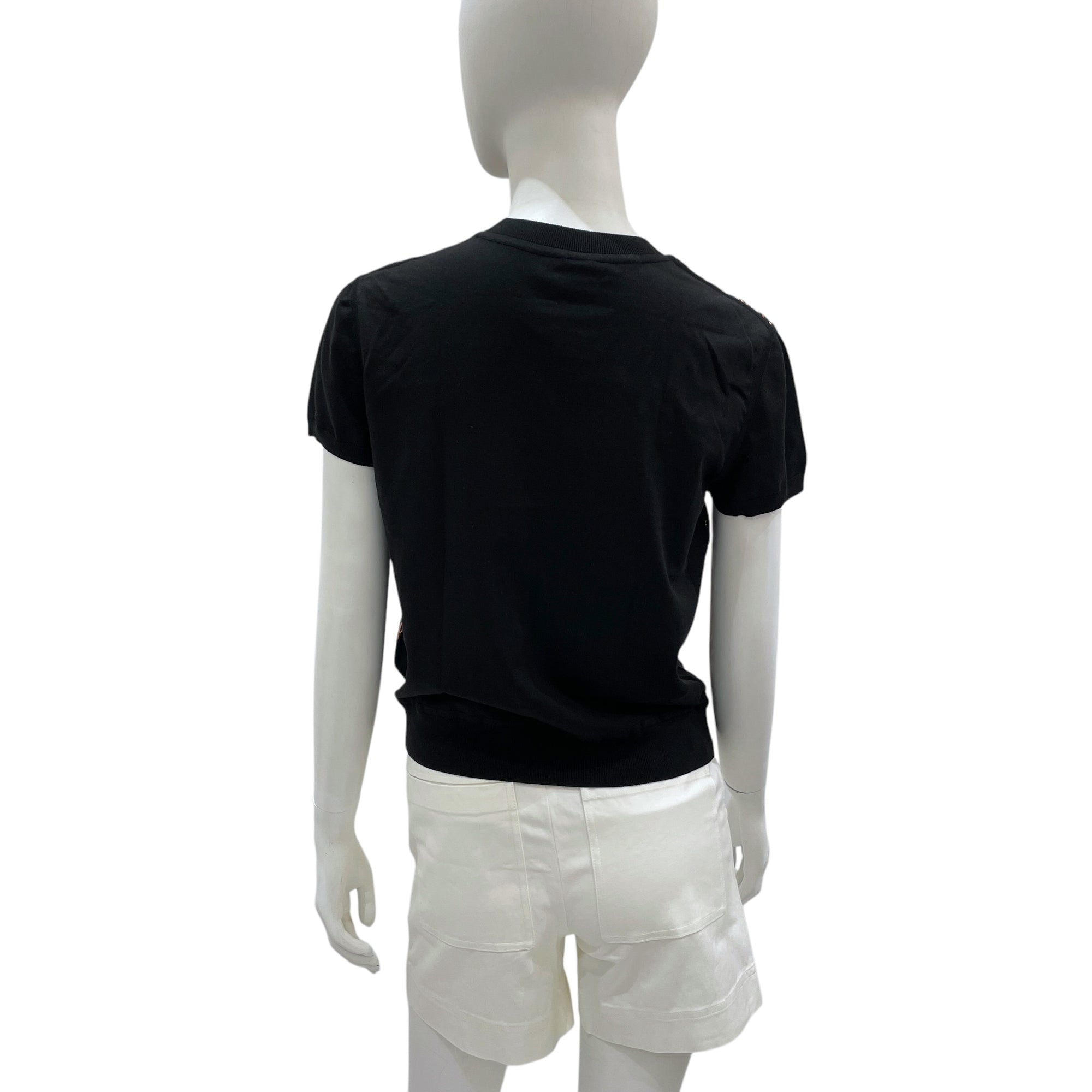Eperon d'Or Bandana 38 Black Short-Sleeve Twillaine Sweater