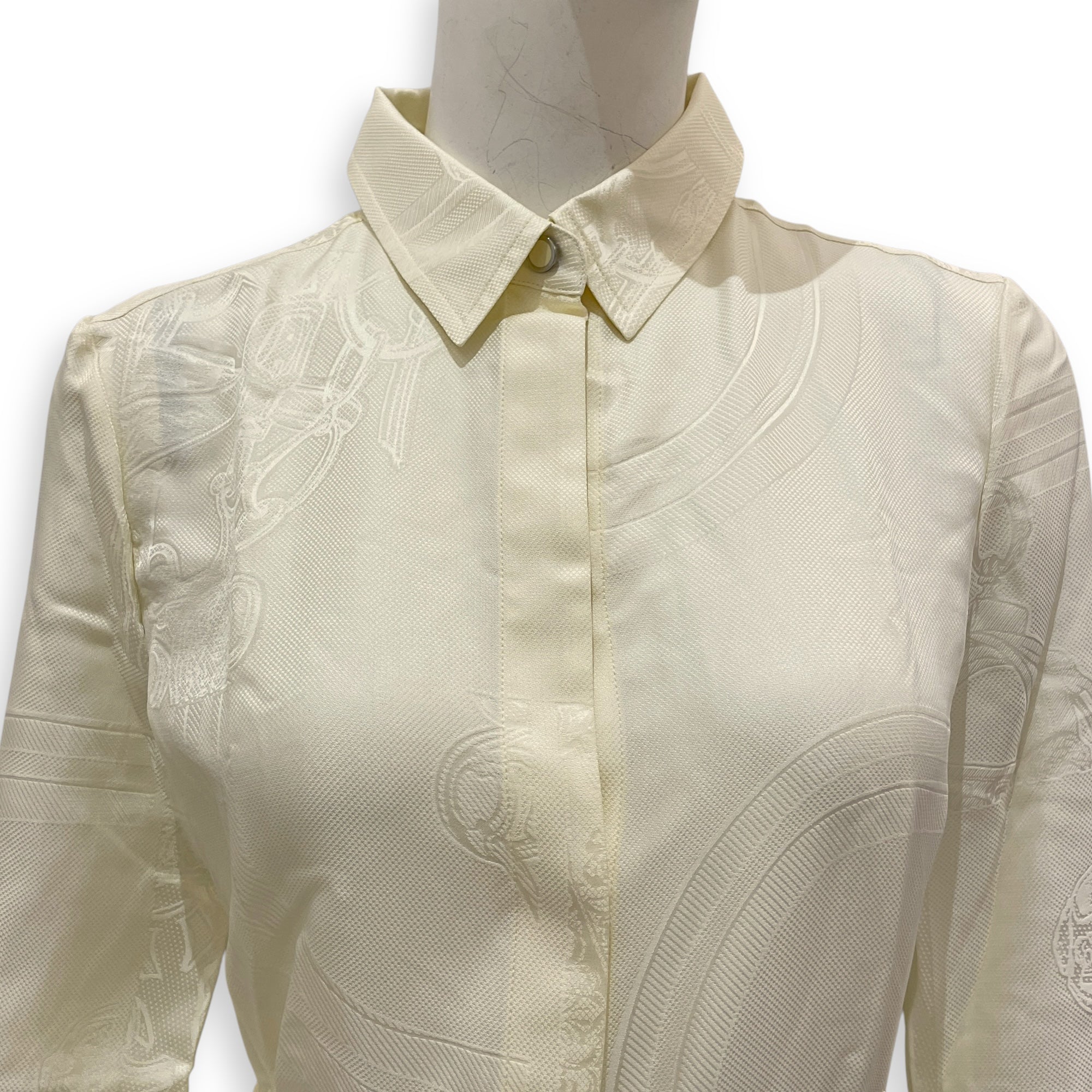 Jacquard en Desordre 34 Blanc Casse Long Shirt Dress