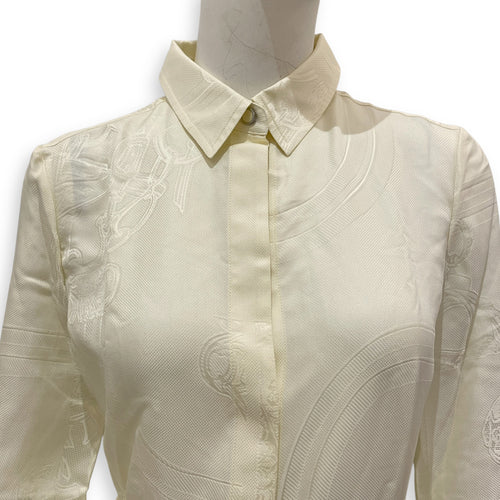Jacquard en Desordre 34 Blanc Casse Long Shirt Dress