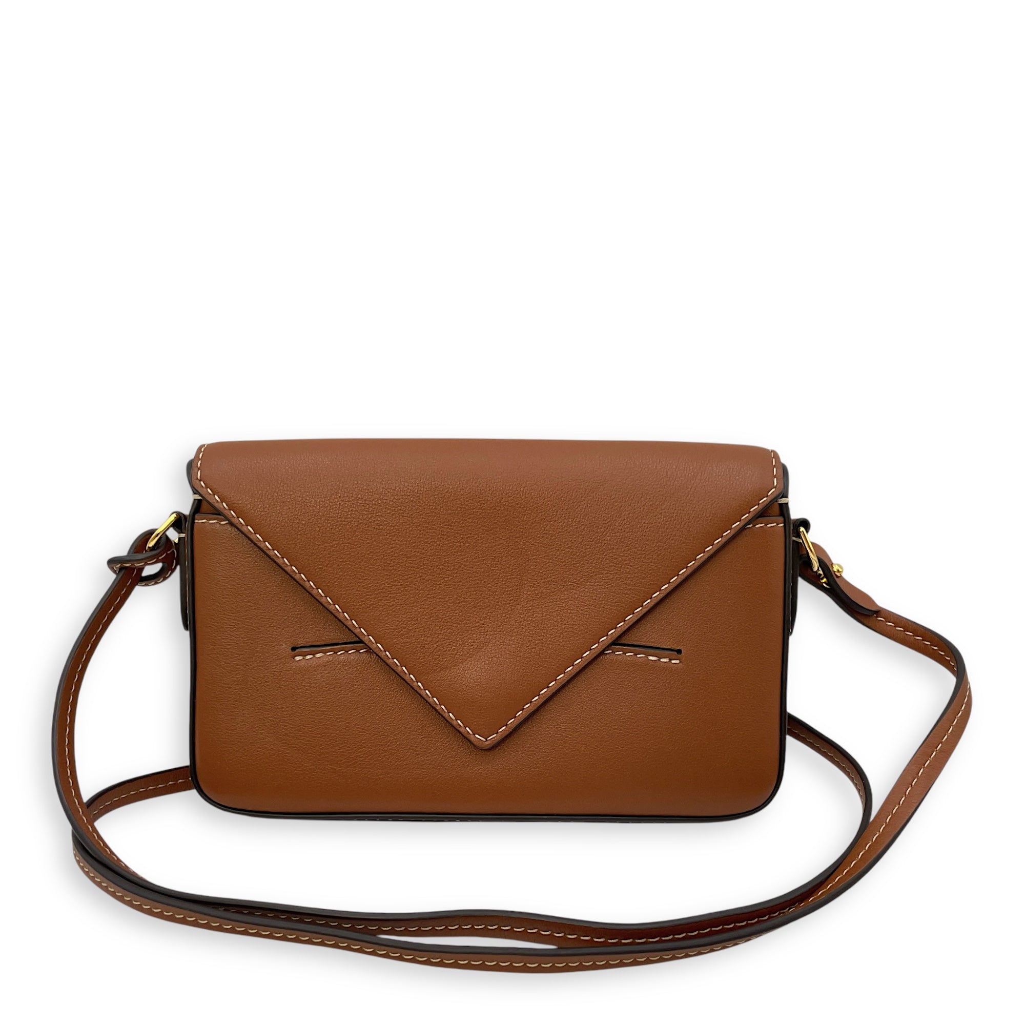 Mini Brown Crossbody Bag , Gold hardware