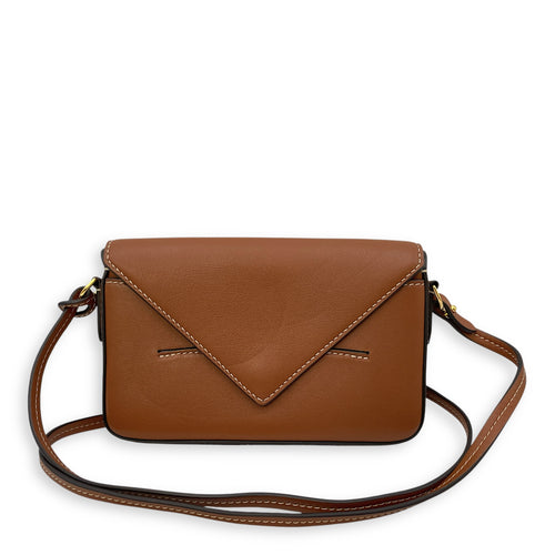 Mini Brown Crossbody Bag , Gold hardware