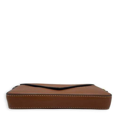 Mini Brown Crossbody Bag , Gold hardware