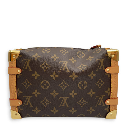 Side Trunk MM Brown Monogram Shoulder Bag in Coated Canvas, Gold hardware