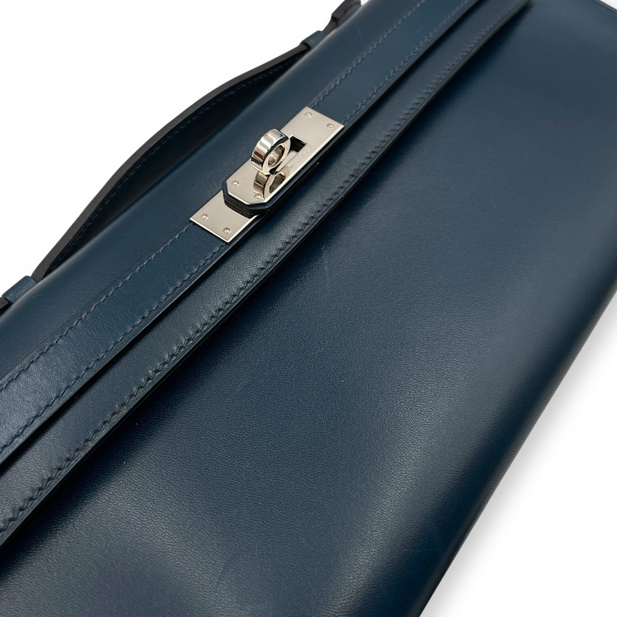 Kelly Cut Blue De Prusse in Box, Palladium hardware