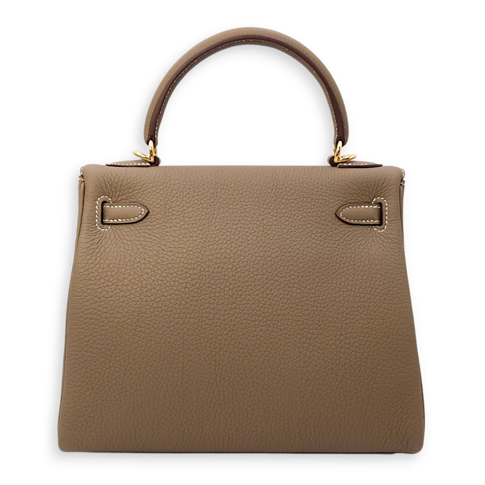 Kelly 25 Etoupe in Togo, Gold hardware
