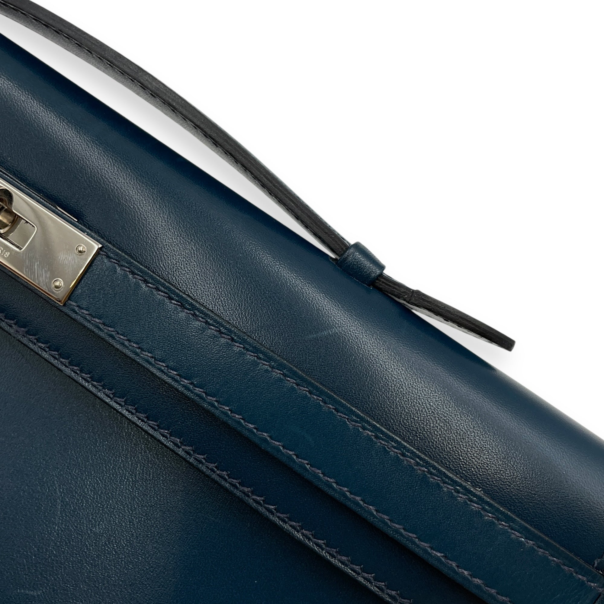 Kelly Cut Blue De Prusse in Box, Palladium hardware