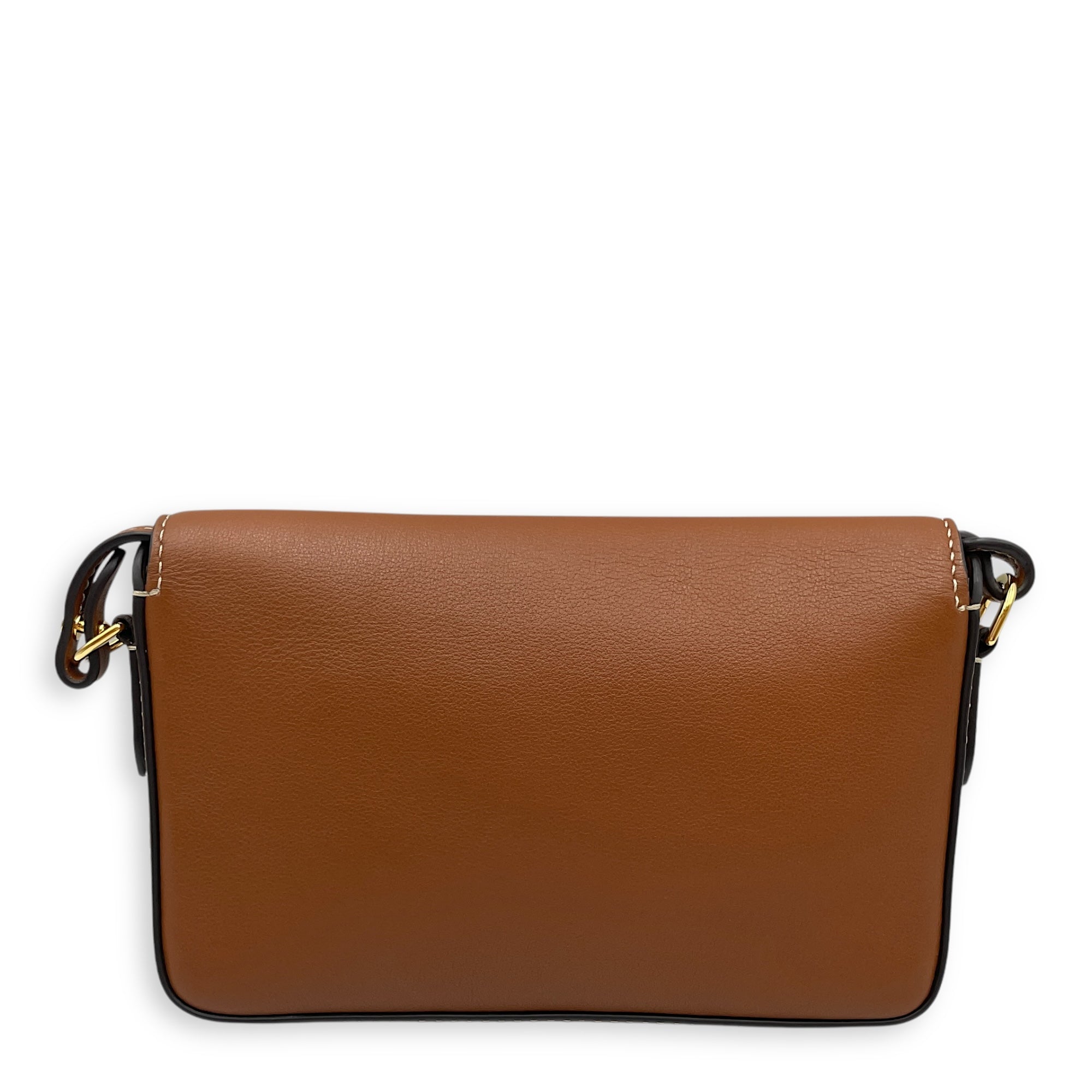 Mini Brown Crossbody Bag , Gold hardware