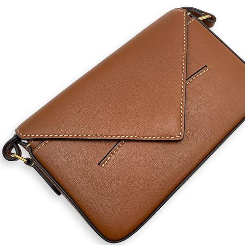 Mini Brown Crossbody Bag , Gold hardware