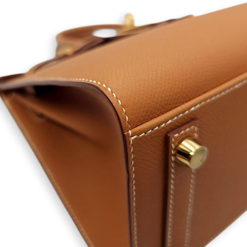 Sellier Birkin 25 Gold in Epsom, Gold hardware