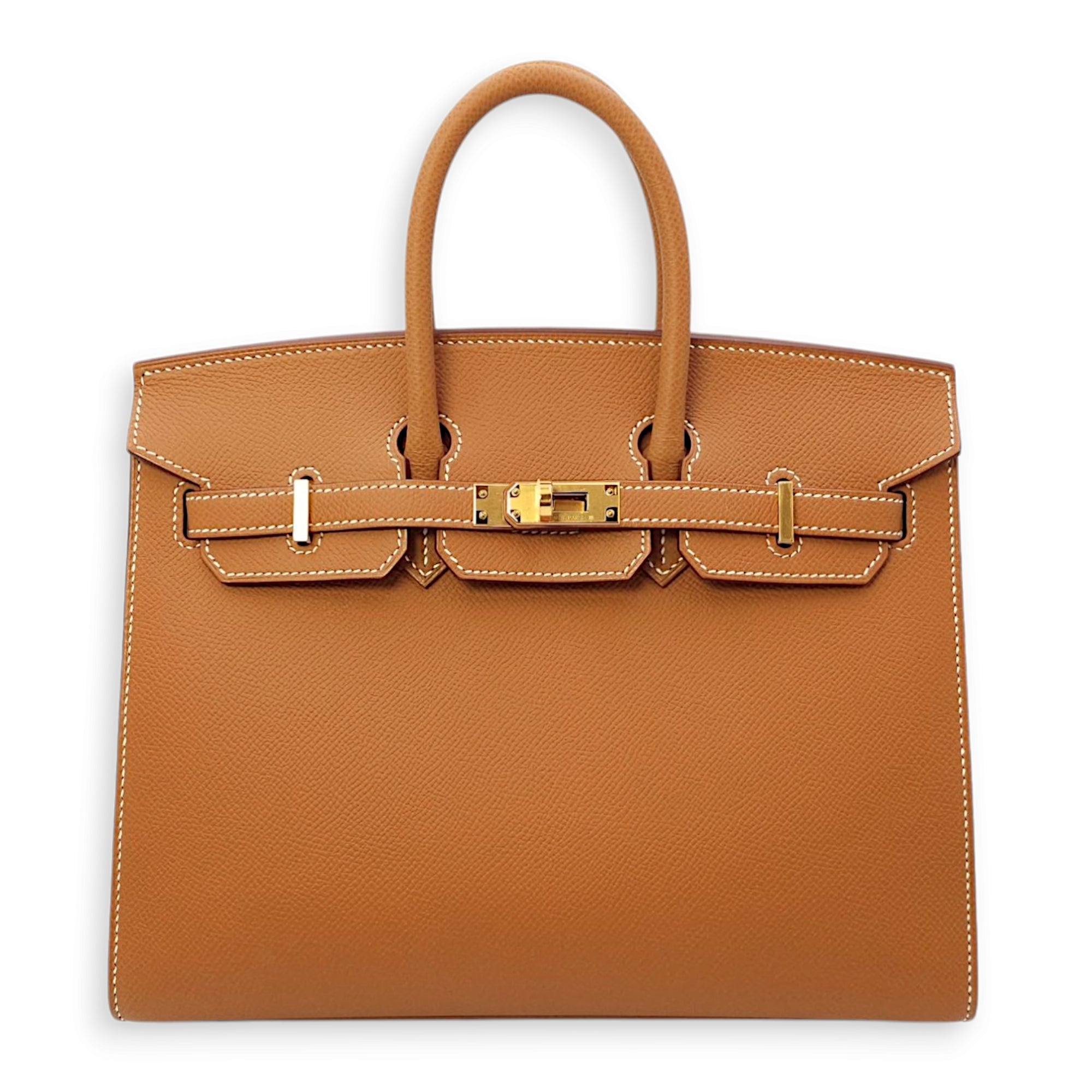 Sellier Birkin 25 Gold in Epsom, Gold hardware