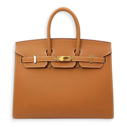 Sellier Birkin 25 Gold in Epsom, Gold hardware