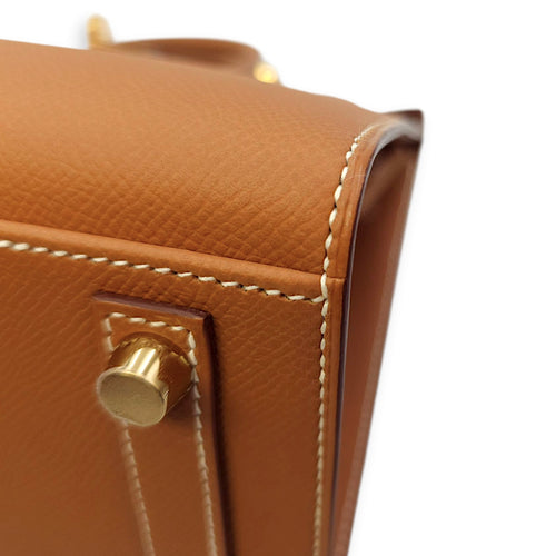 Sellier Birkin 25 Gold in Epsom, Gold hardware