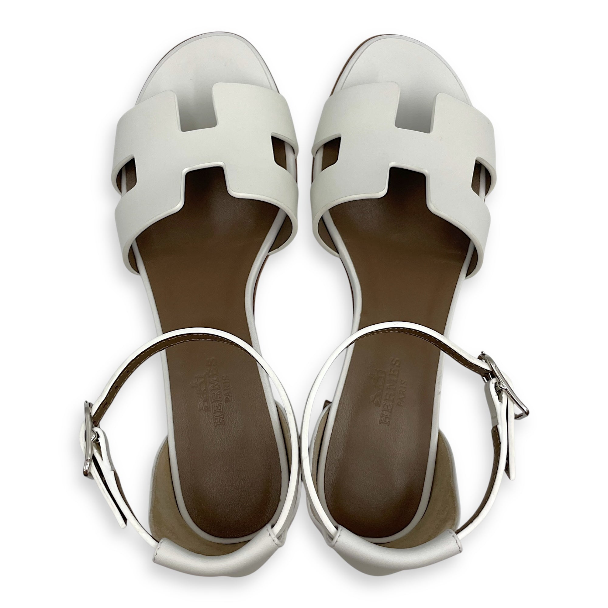 Encens 35 White Sandals in Calfskin