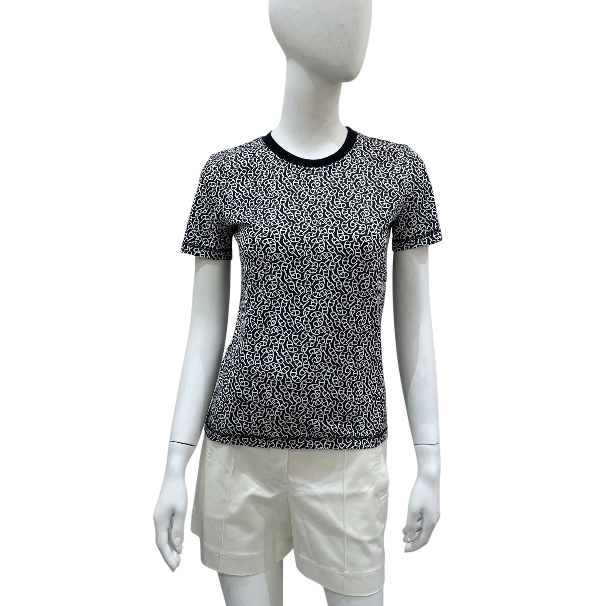 Naoussa Chaine 34 Blue Noir Micro T-Shirt in Cotton