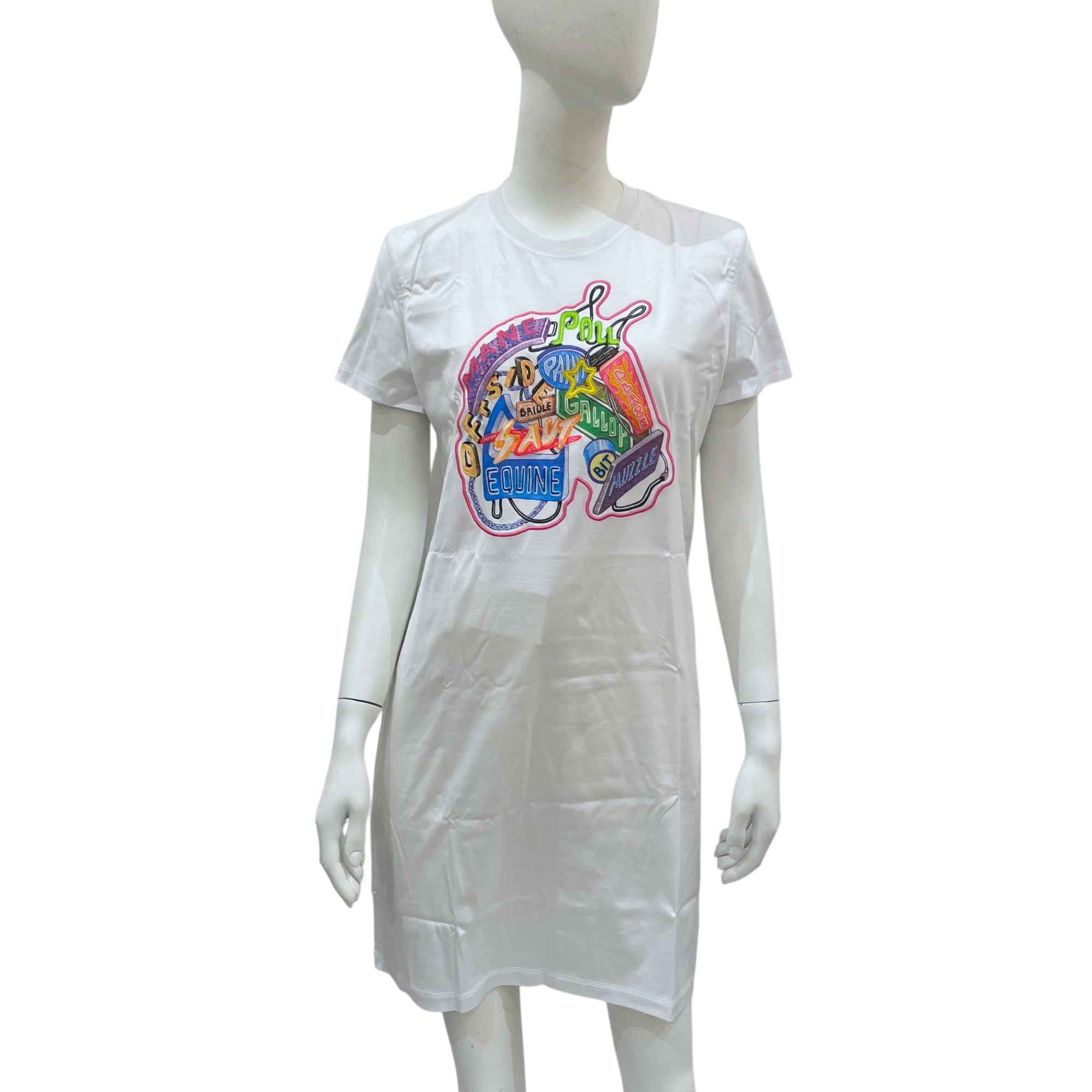 Chevaloscope 38 Blanc Straight Cut Dress