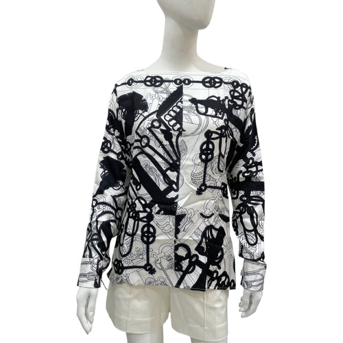 Cliquetis Tattoo Aquarelle 34 Blanc Blouse with Eyelet Detail