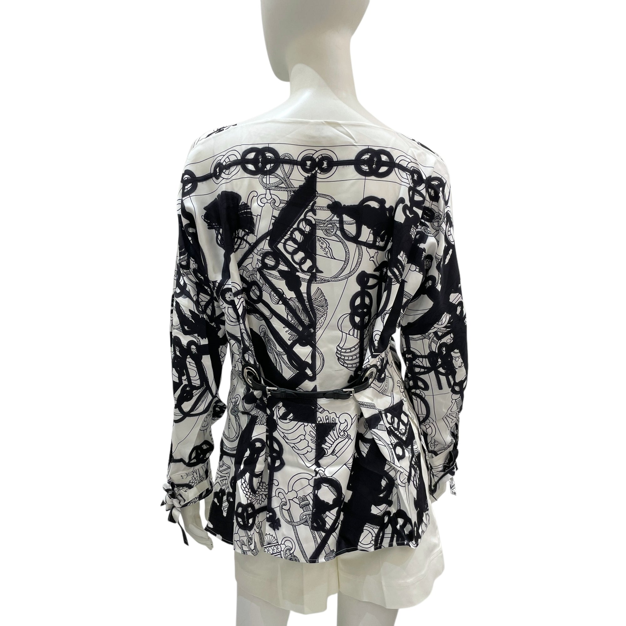 Cliquetis Tattoo Aquarelle 34 Blanc Blouse with Eyelet Detail