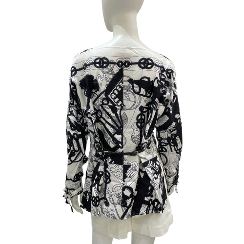 Cliquetis Tattoo Aquarelle 34 Blanc Blouse with Eyelet Detail