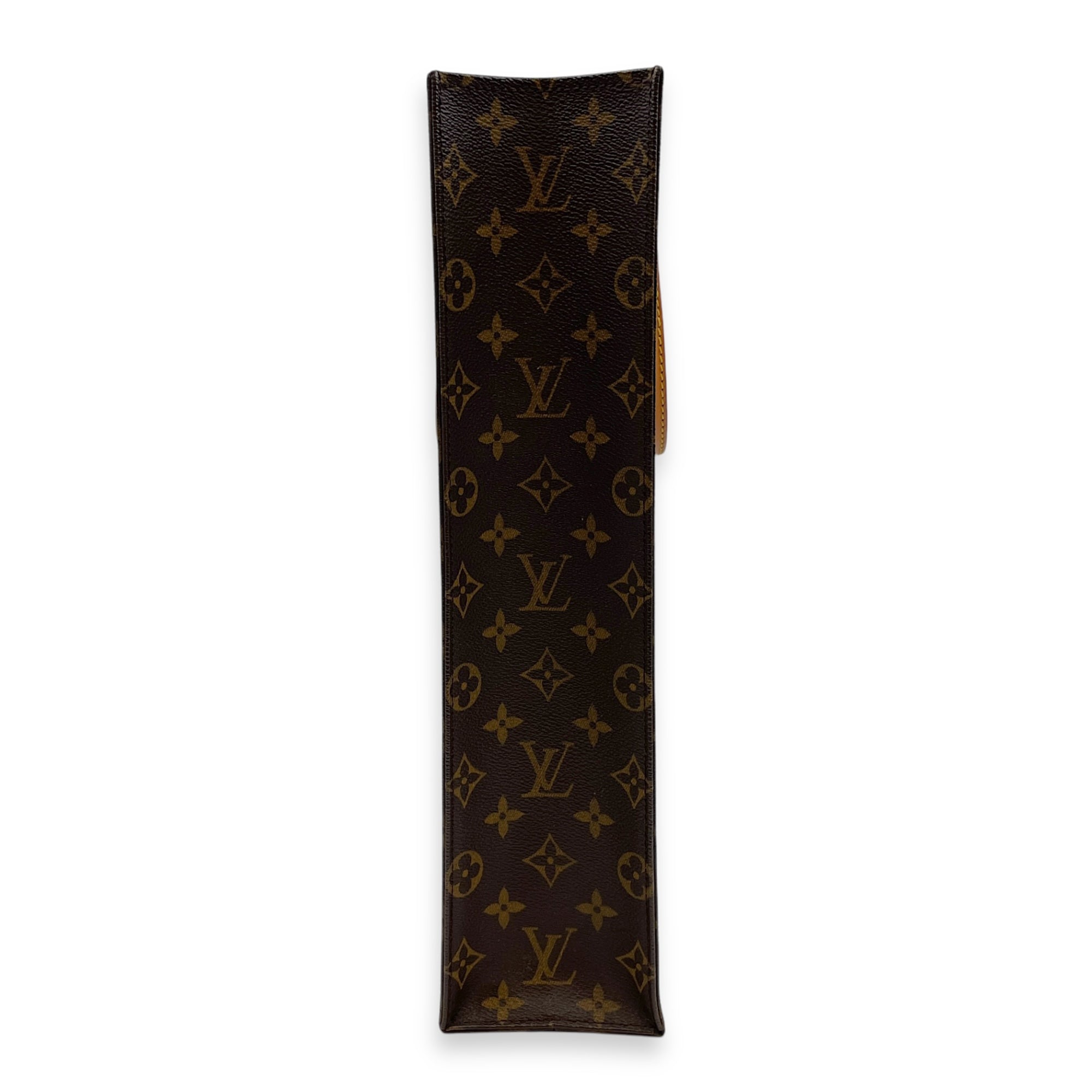 Sac Plat Brown Monogram Top Handle Bag in Coated Canvas, Gold hardware