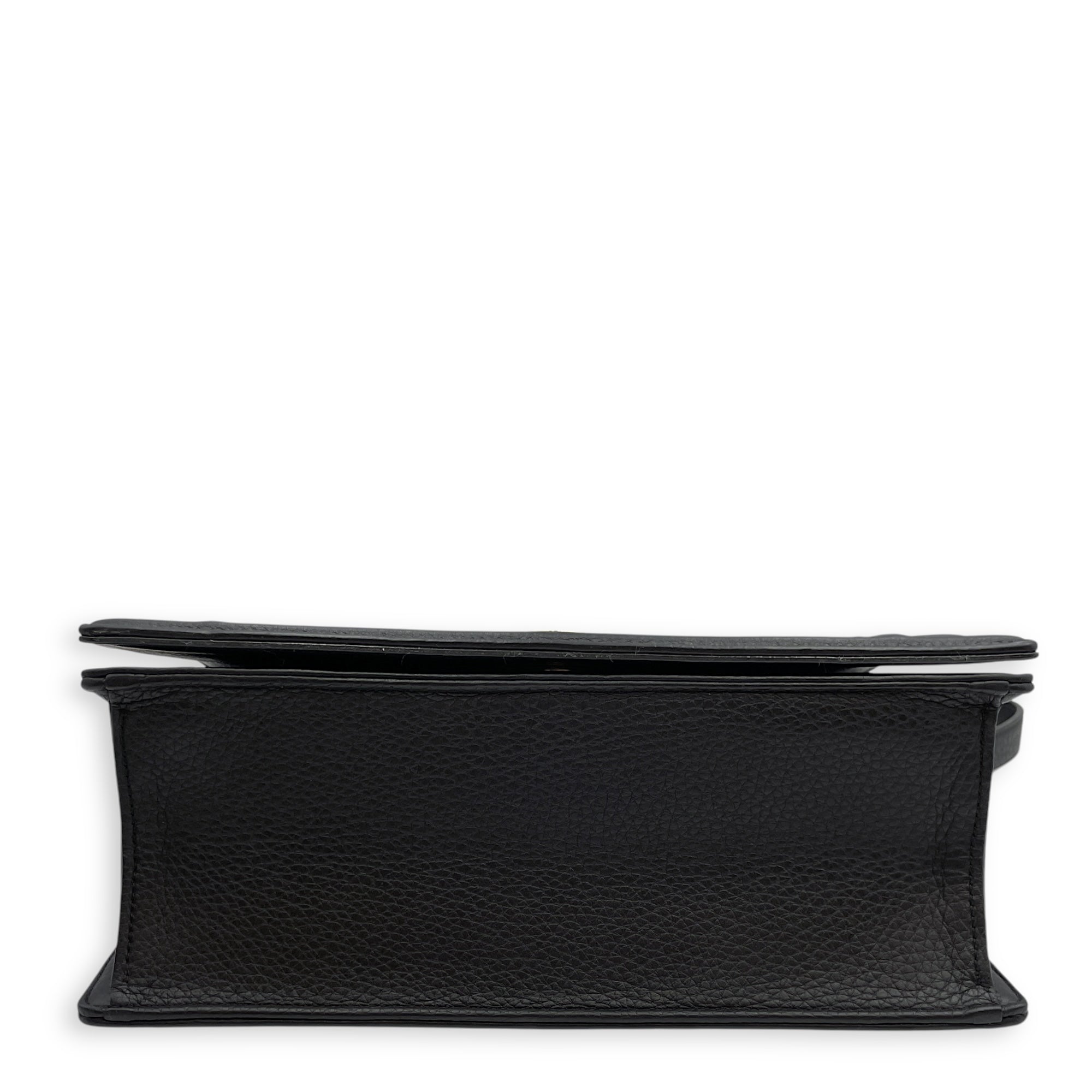 Diorama Medium Black Shoulder Bag in Calfskin, Gold hardware