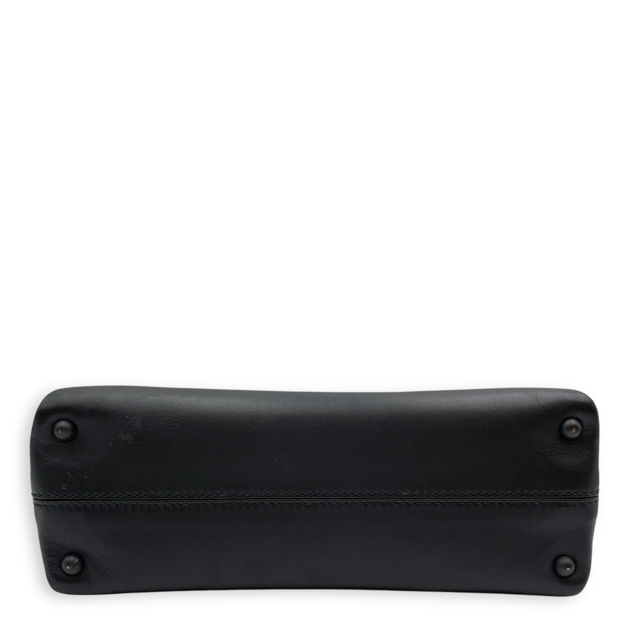 Nappa Intrecciato Piazza Medium Black Top Handle Bag in Nappa Leather, Black/Gold and Brunito Hardware hardware
