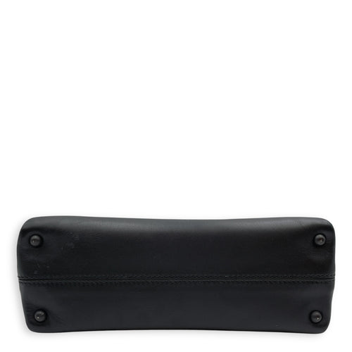 Nappa Intrecciato Piazza Medium Black Top Handle Bag in Nappa Leather, Black/Gold and Brunito Hardware hardware