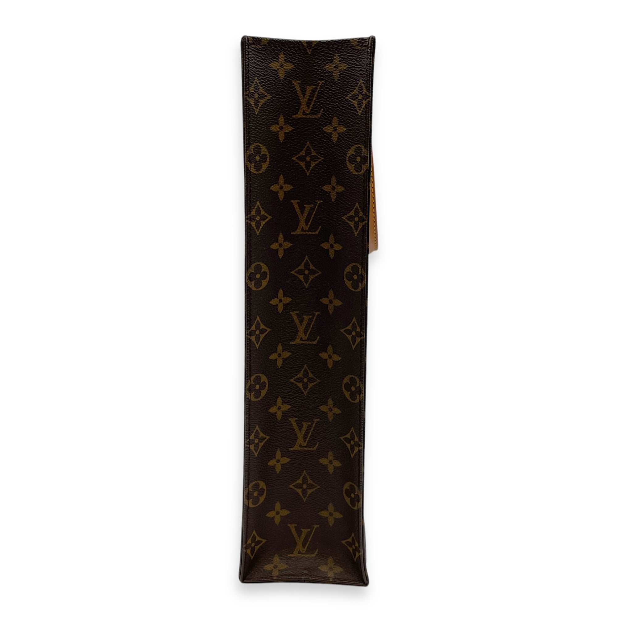 Sac Plat Brown Monogram Top Handle Bag in Coated Canvas, Gold hardware
