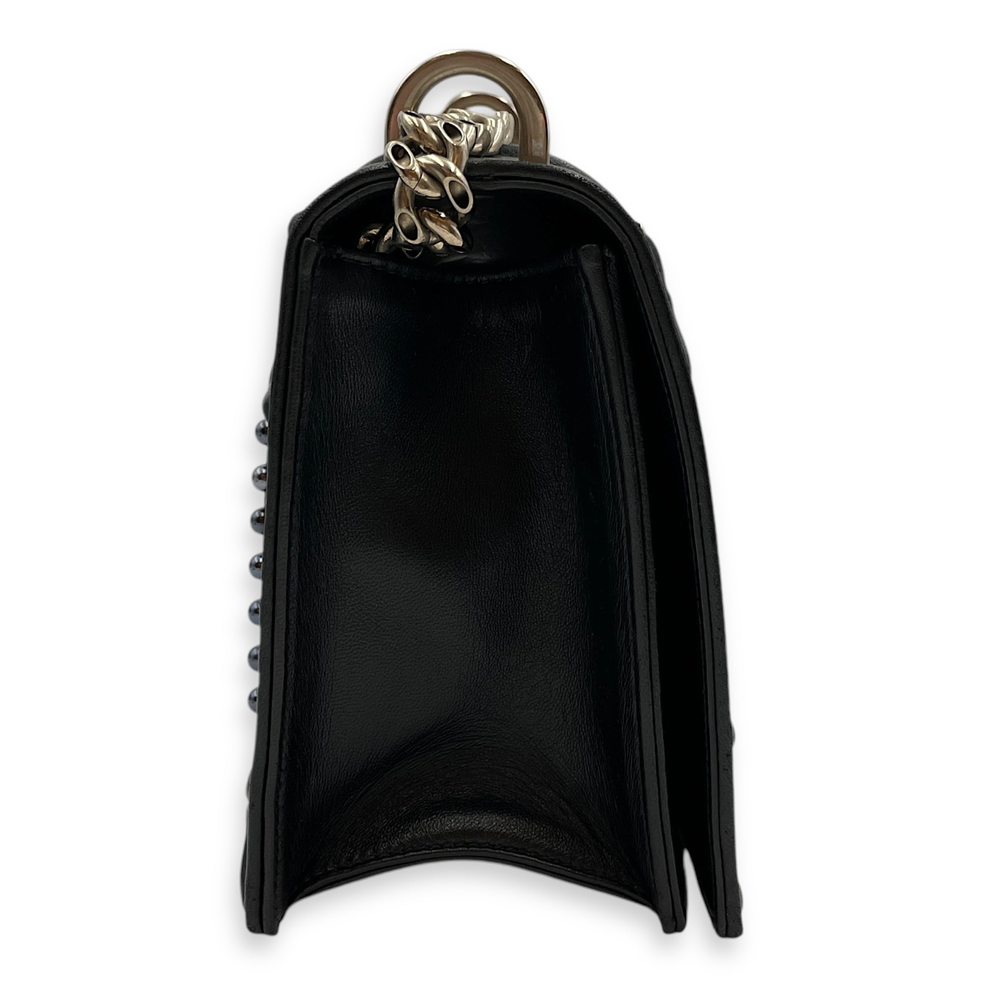 Diorama Medium Black Shoulder Bag in Lambskin, Palladium hardware
