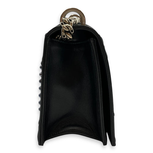 Diorama Medium Black Shoulder Bag in Lambskin, Palladium hardware