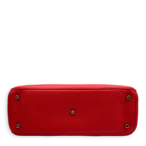 Diorissimo Medium Red Shoulder Bag in Calfskin, Silver hardware