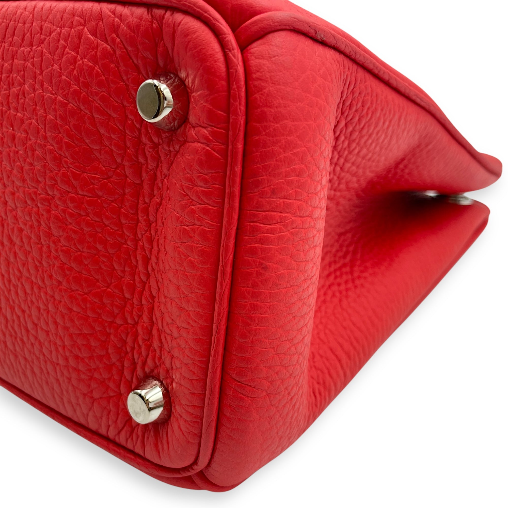 Diorissimo Medium Red Shoulder Bag in Calfskin, Silver hardware