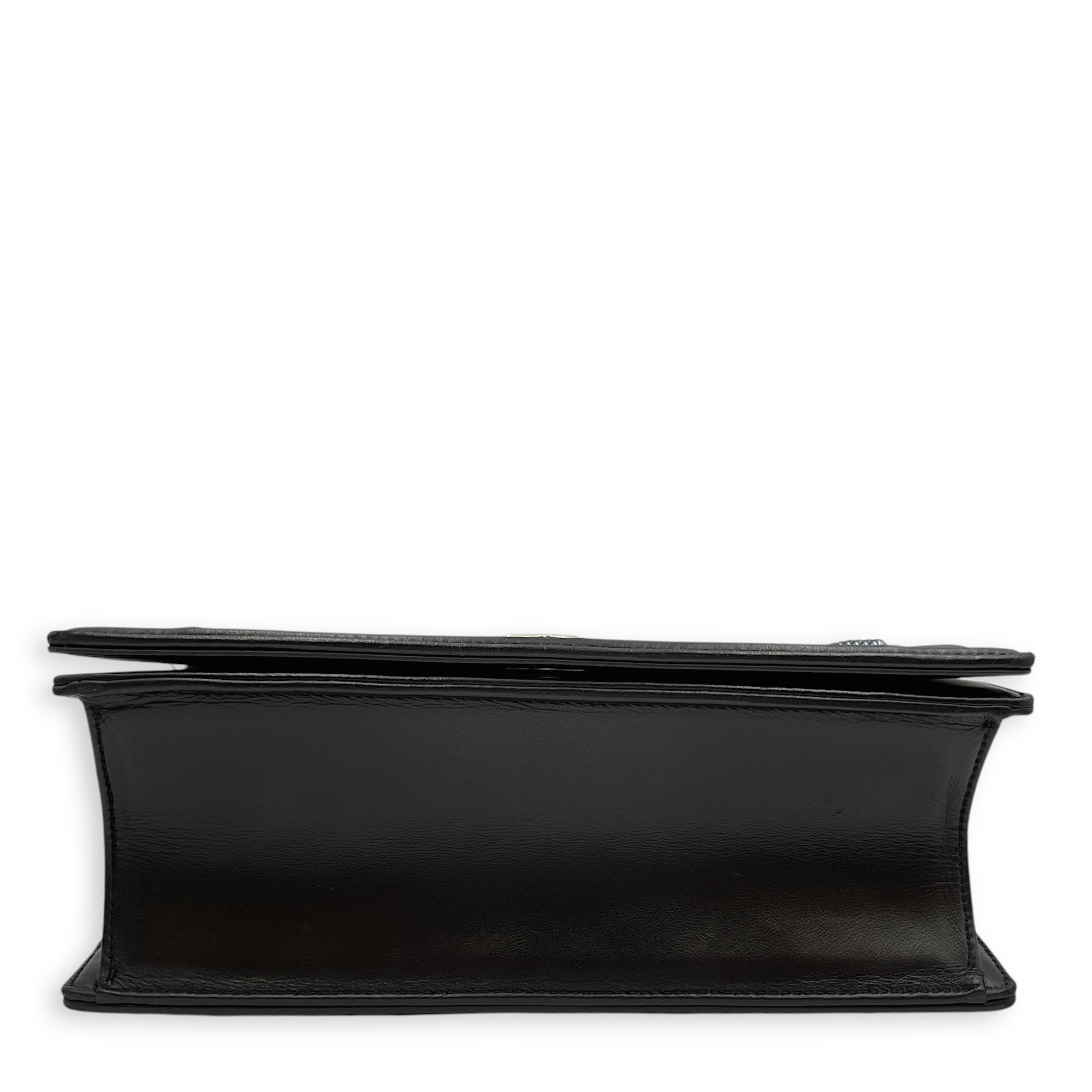 Diorama Medium Black Shoulder Bag in Lambskin, Palladium hardware