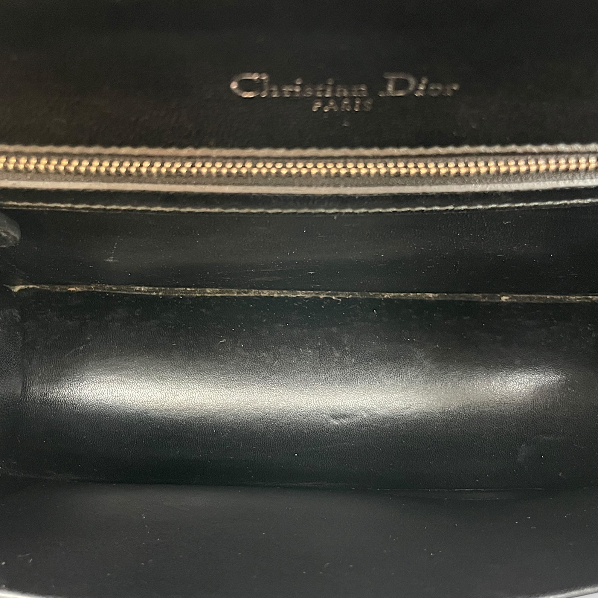 Diorama Medium Black Shoulder Bag in Lambskin, Palladium hardware