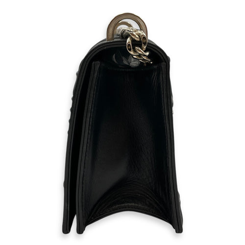 Diorama Medium Black Shoulder Bag in Lambskin, Palladium hardware