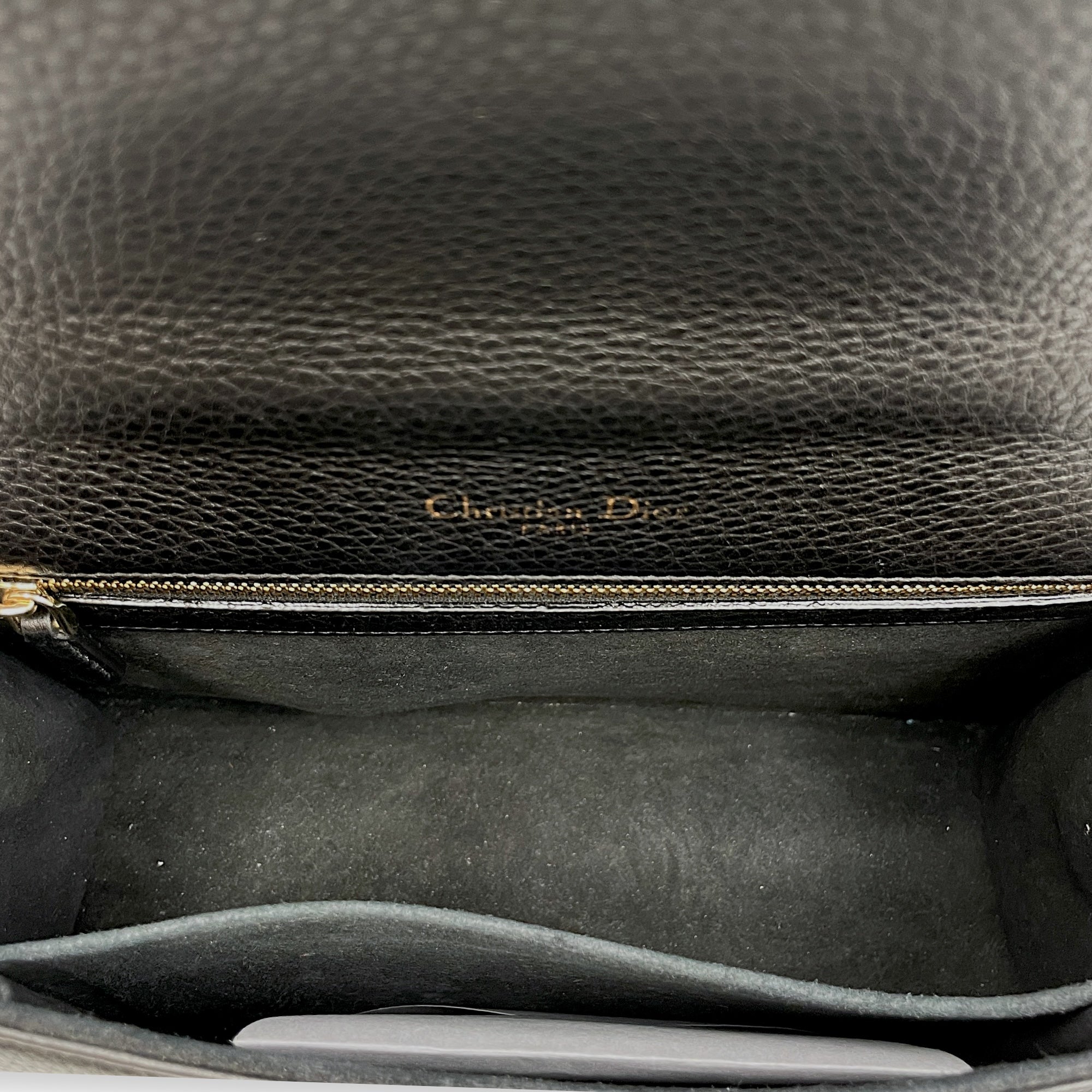 Diorama Medium Black Shoulder Bag in Calfskin, Gold hardware
