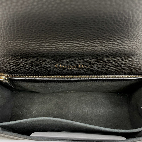 Diorama Medium Black Shoulder Bag in Calfskin, Gold hardware