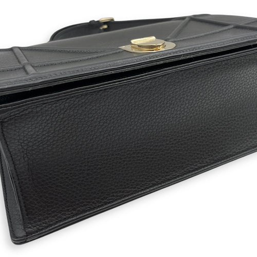 Diorama Medium Black Shoulder Bag in Calfskin, Gold hardware