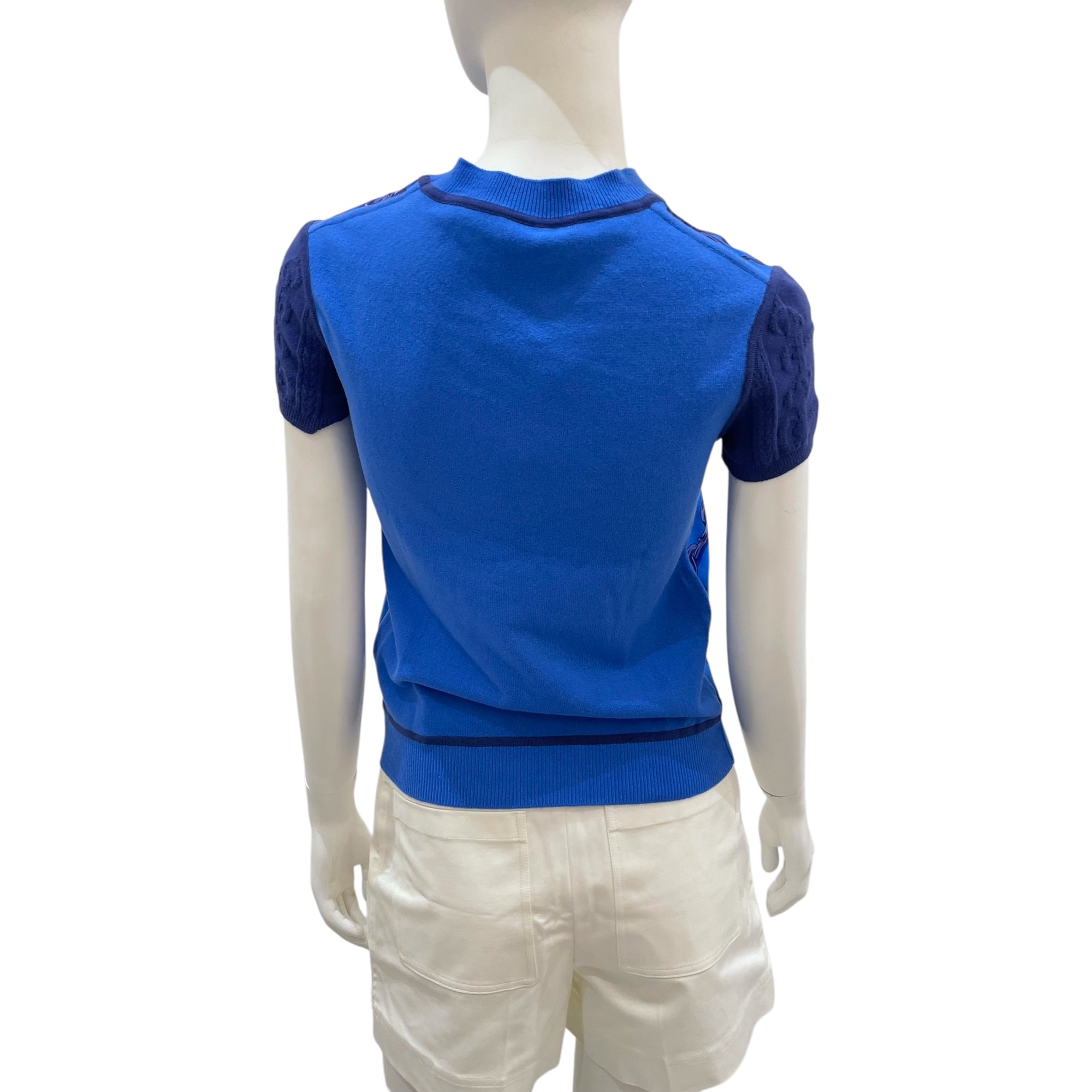 Promenade Du Matin Remix 34 Bleu Smalt Short Sleeve Sweater