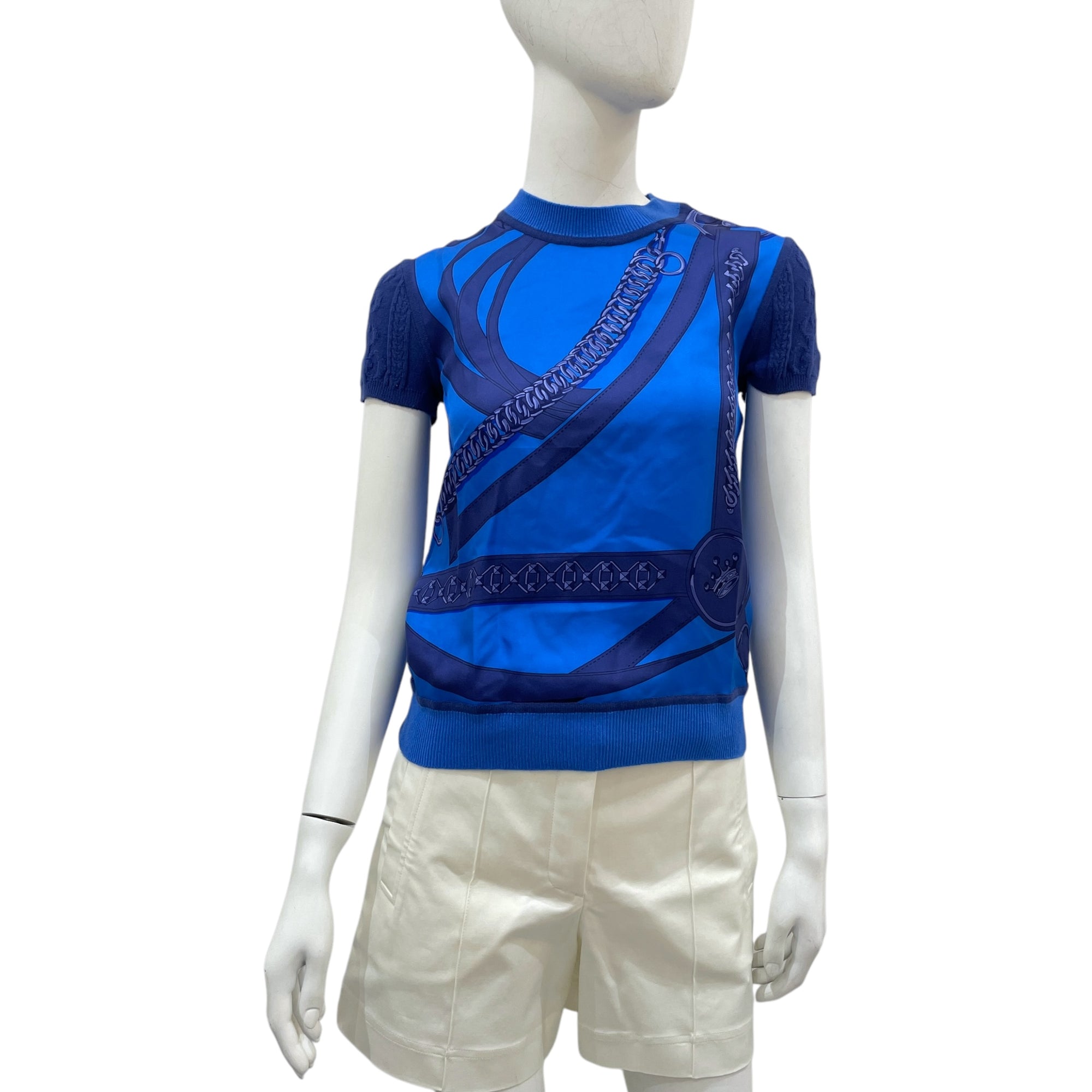 Promenade Du Matin Remix 34 Bleu Smalt Short Sleeve Sweater
