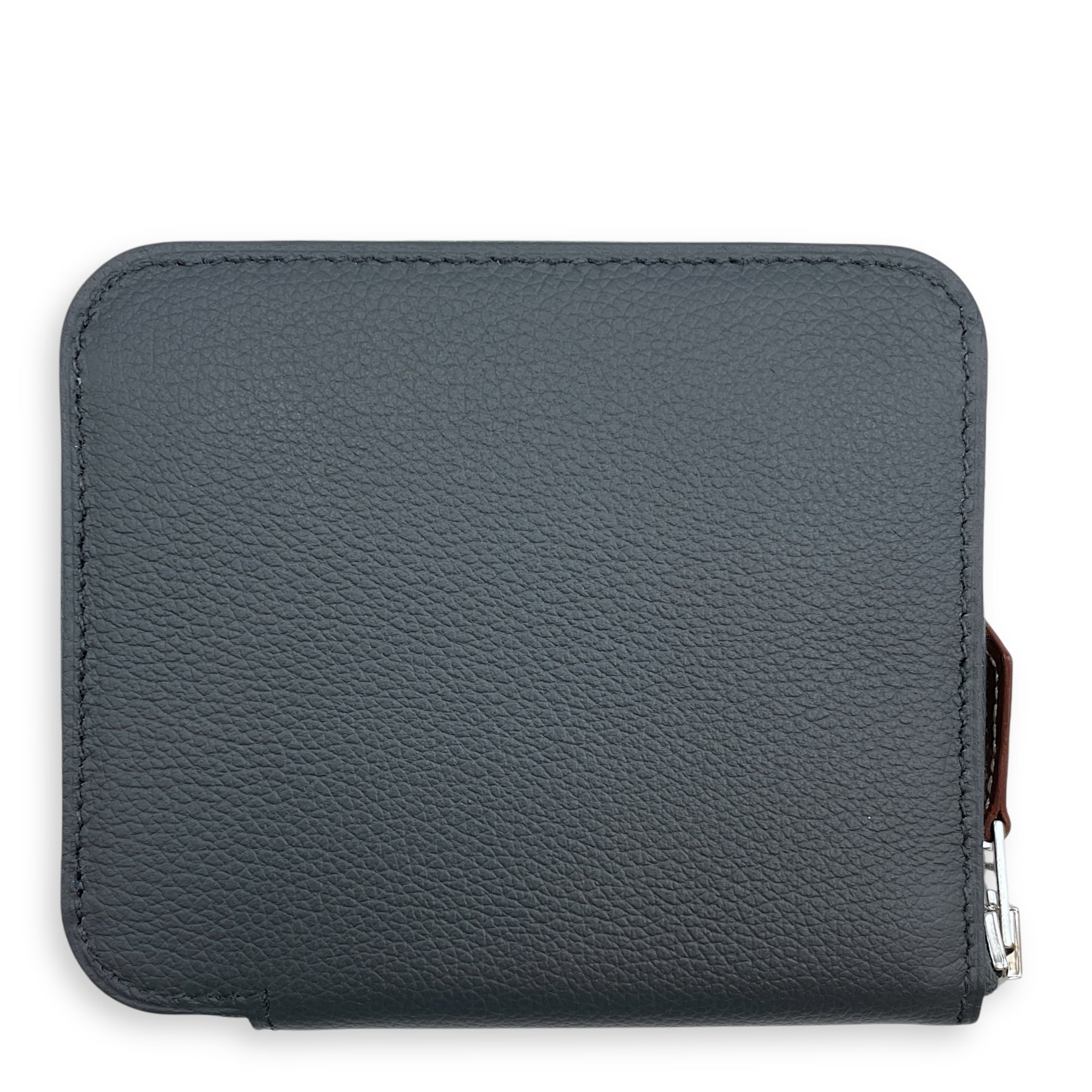 Silk'in Compact Gris Misty/Beige Marfa-Prunoir Wallet in Evercolor, Palladium hardware