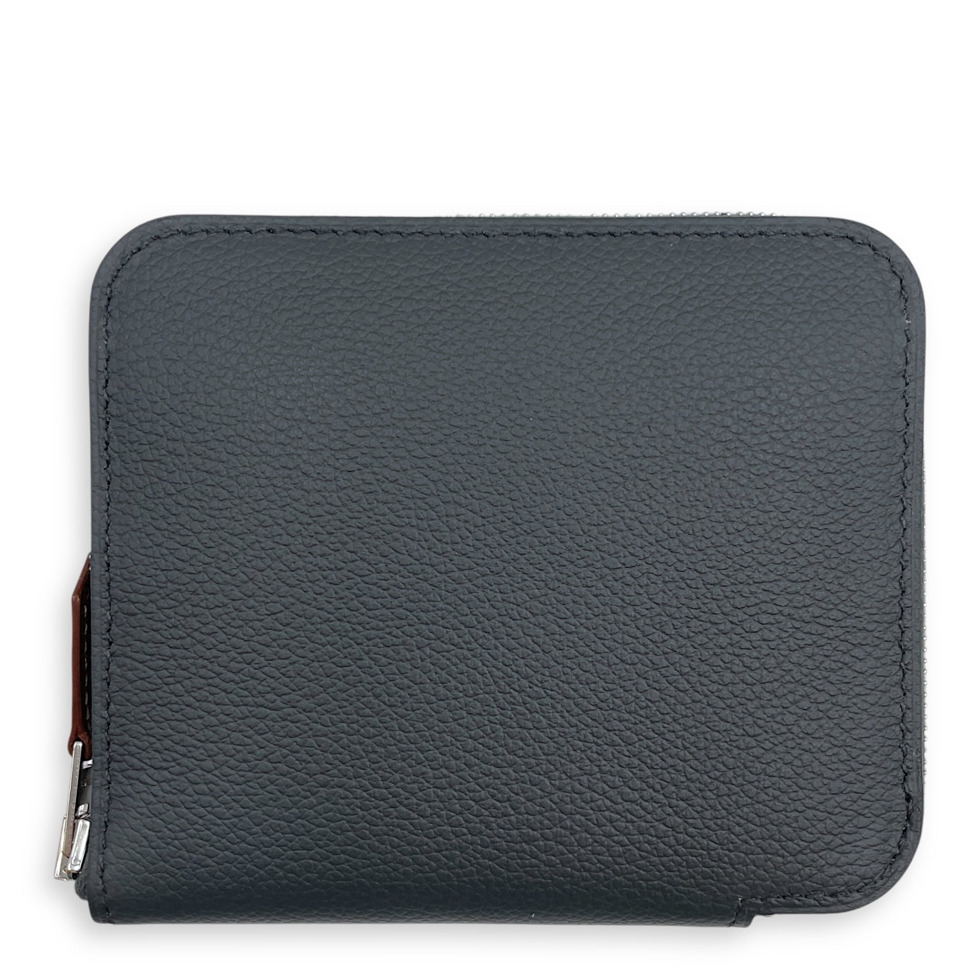 Silk'in Compact Gris Misty/Beige Marfa-Prunoir Wallet in Evercolor, Palladium hardware