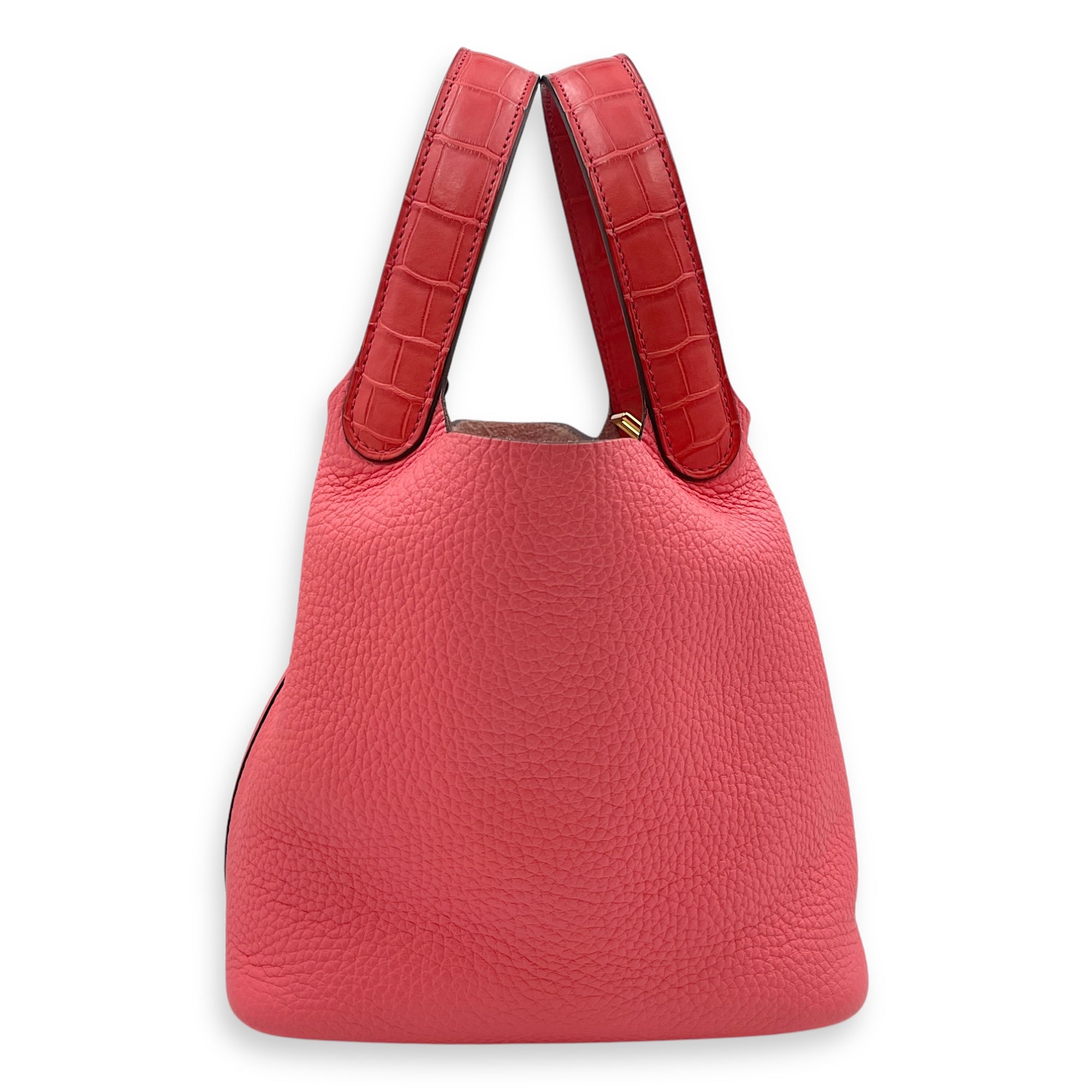 Picotin Touch 18 Rose in Clemence/Matte Alligator, Gold hardware