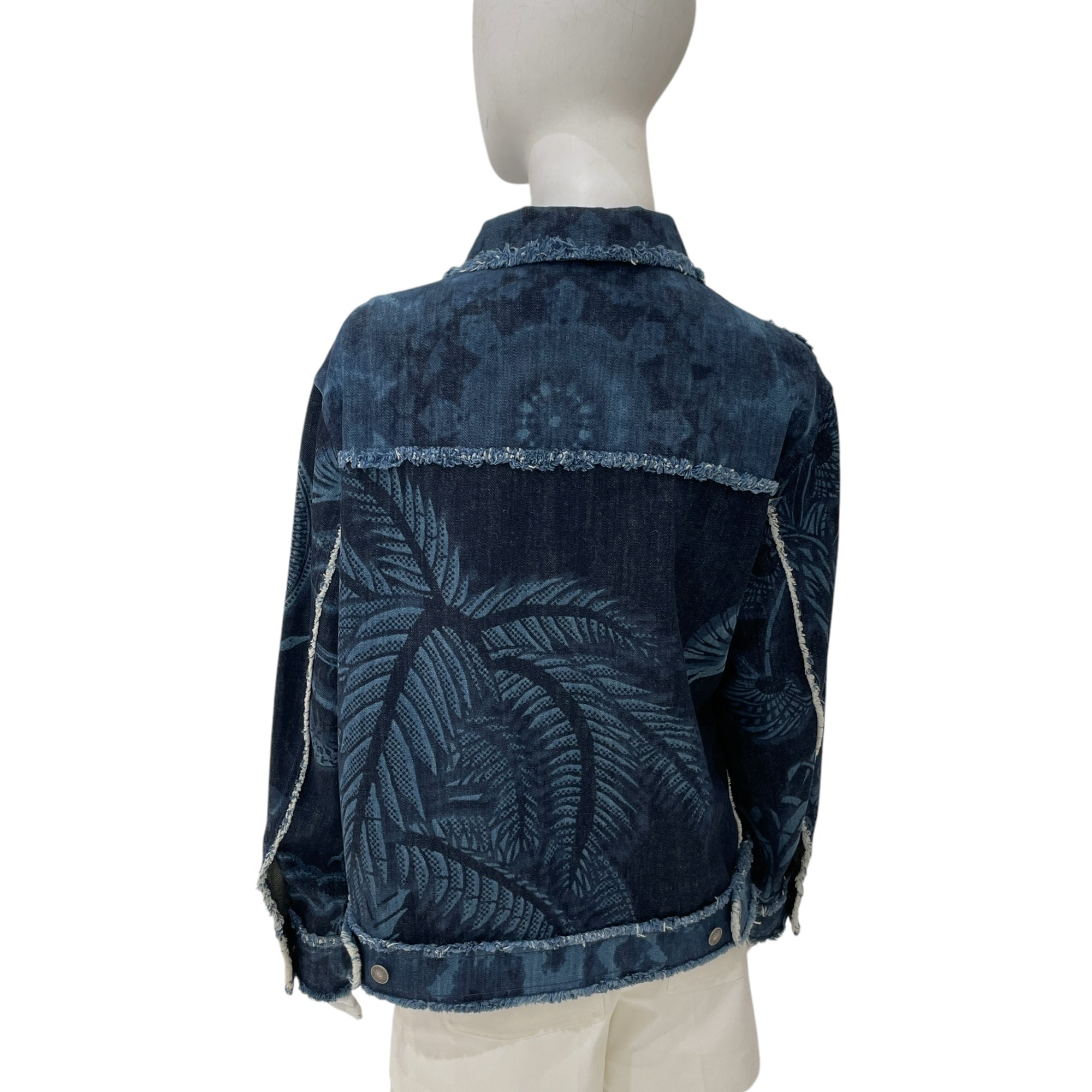 Denim palm print 36 Blue Jacket in Denim, Ruthenium hardware