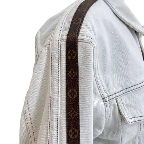 Denim monogram leather sides 34 Blue Jacket in Denim, Ruthenium hardware