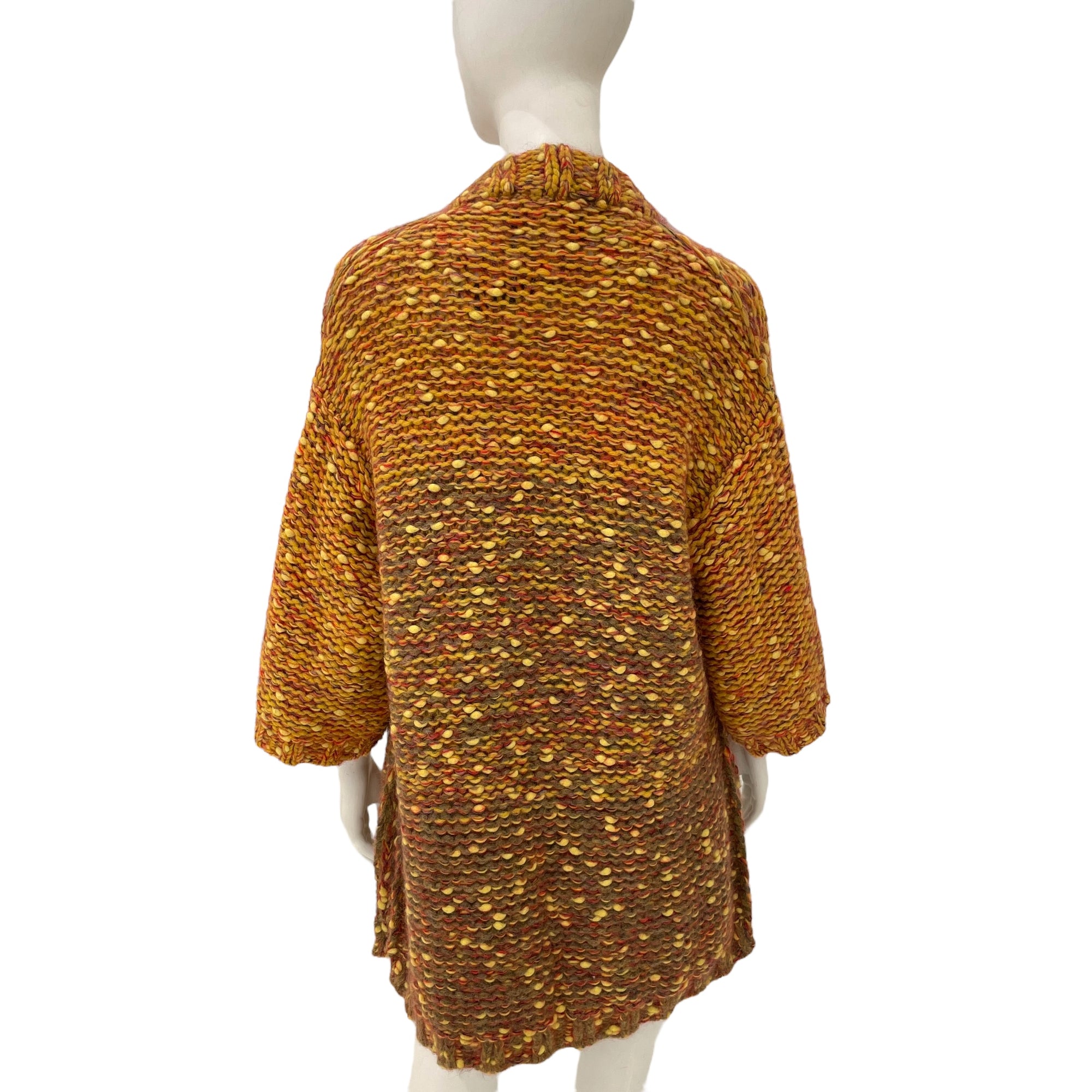 2015 Resort Maxi 34 Yellow, Orange Vest in Wool, nylon, mohair, alpaca, Antique gold hardware