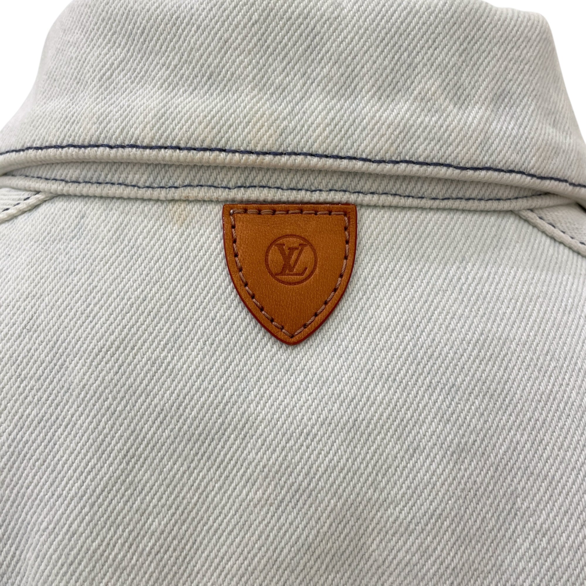 Denim monogram leather sides 34 Blue Jacket in Denim, Ruthenium hardware