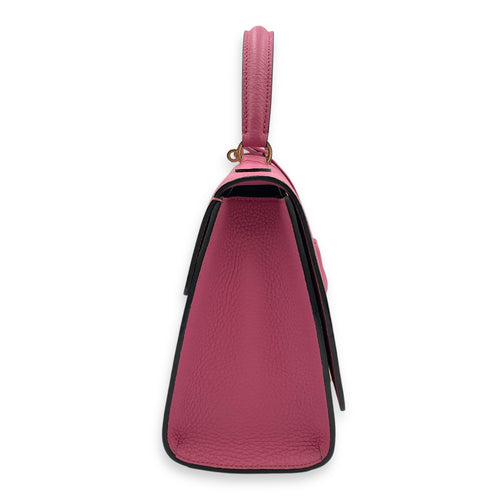 Rejane PM Pink Crossbody Bag in Calfskin, Gold hardware