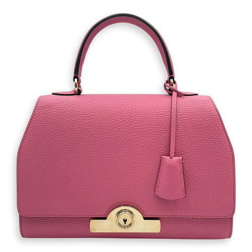 Rejane PM Pink Crossbody Bag in Calfskin, Gold hardware