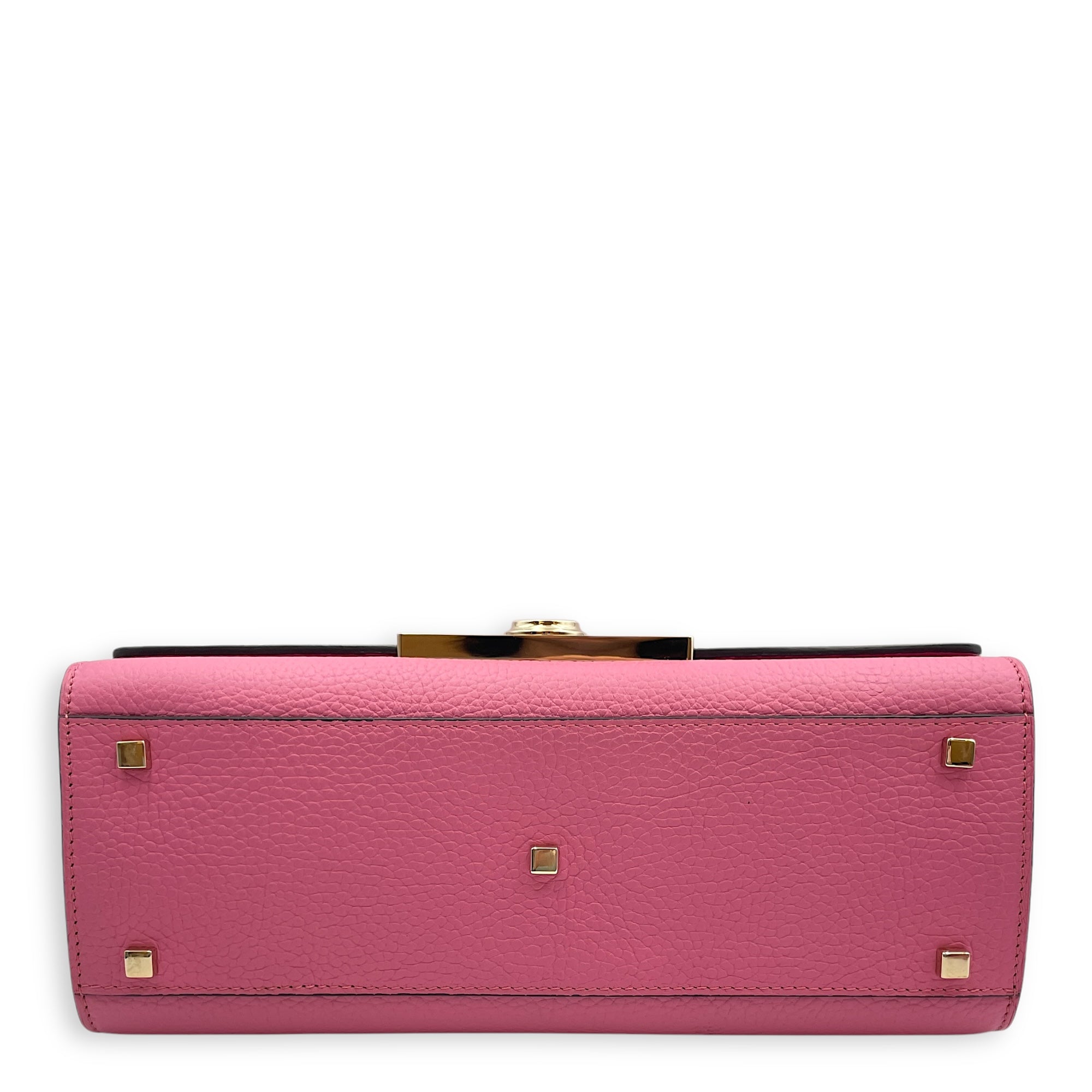 Rejane PM Pink Crossbody Bag in Calfskin, Gold hardware